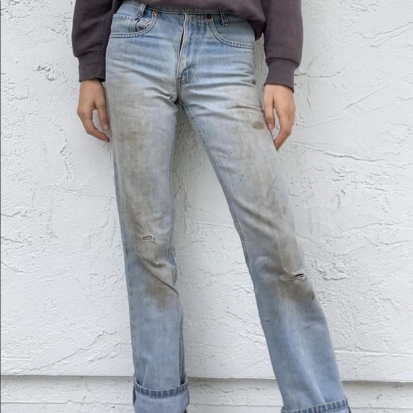 Vintage red tab Levi’s 23 destroyed jeans 1980 - Picture 6 of 8